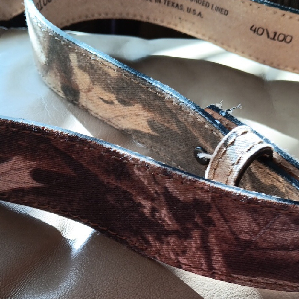 Camo Brown Leather Belt for Men
